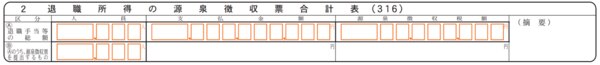 退職所得の源泉徴収票合計表