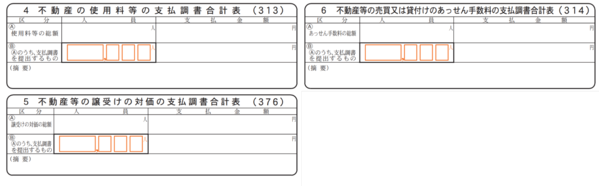 不動産に関する支払調書合計表